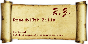 Rosenblüth Zilia névjegykártya